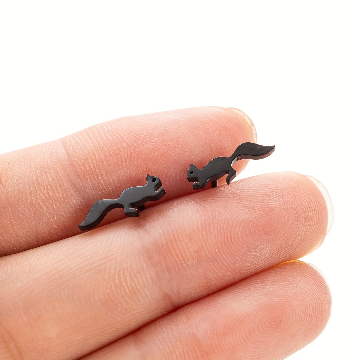 Stainless Steel Squirrel Stud Earrings, Animal Jewellery